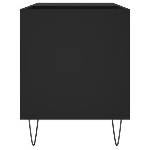 Fekete szerelt fa hanglemezszekrény 85x38x48 cm