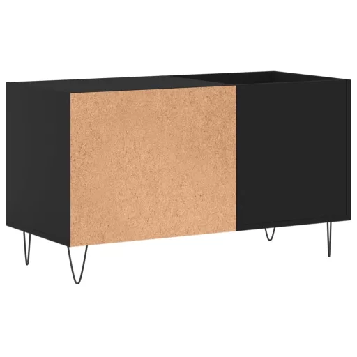 Fekete szerelt fa hanglemezszekrény 85x38x48 cm