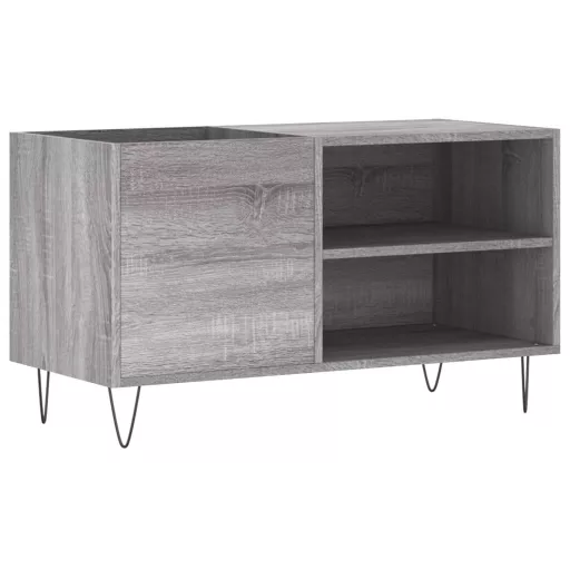 Szürke sonoma színű szerelt fa hanglemezszekrény 85x38x48 cm
