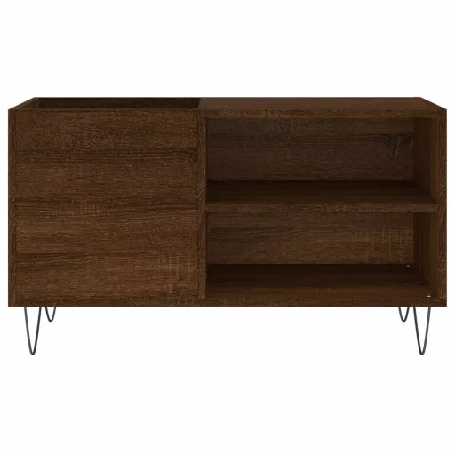 Barna tölgyszínű szerelt fa hanglemezszekrény 85x38x48 cm