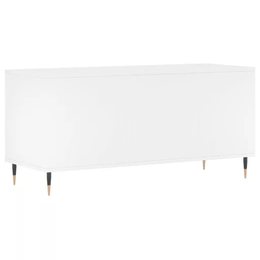 Fehér szerelt fa hanglemezszekrény 100 x 38 x 48 cm