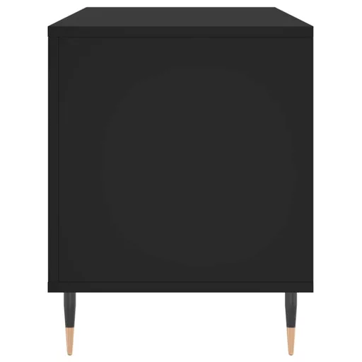 Fekete szerelt fa hanglemezszekrény 100 x 38 x 48 cm