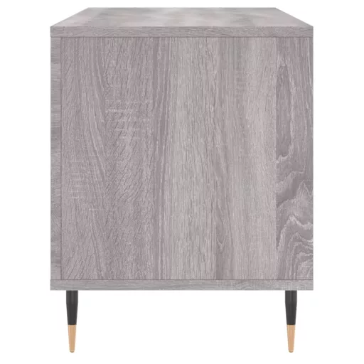 Szürke sonoma színű szerelt fa hanglemezszekrény 100x38x48 cm