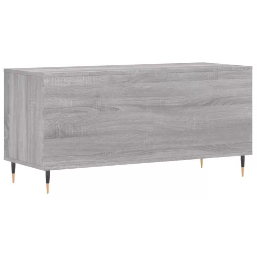 Szürke sonoma színű szerelt fa hanglemezszekrény 100x38x48 cm