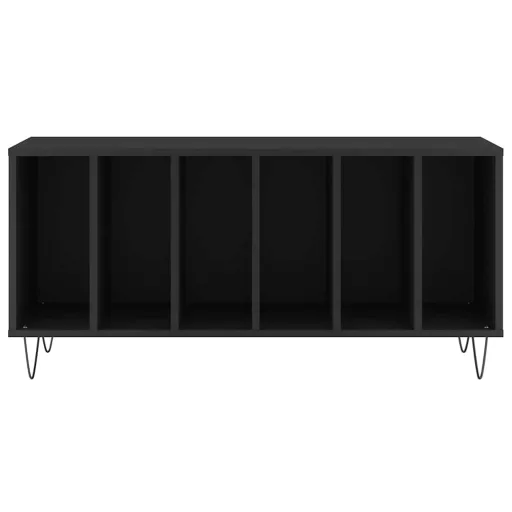 Fekete szerelt fa hanglemezszekrény 100 x 38 x 48 cm