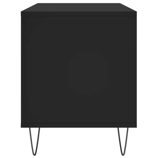 Fekete szerelt fa hanglemezszekrény 100 x 38 x 48 cm