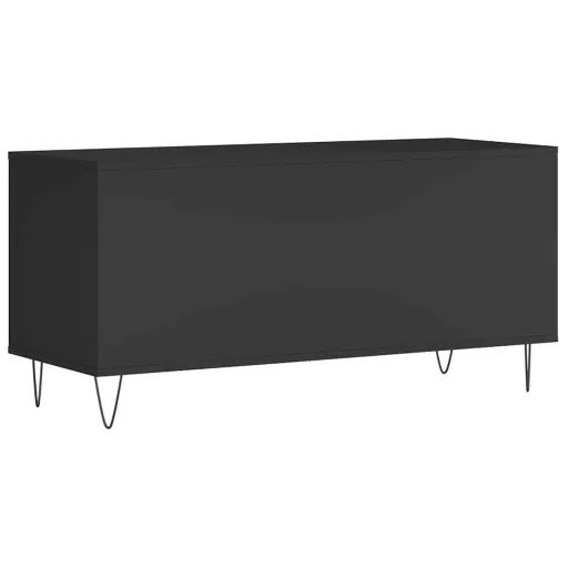 Fekete szerelt fa hanglemezszekrény 100 x 38 x 48 cm