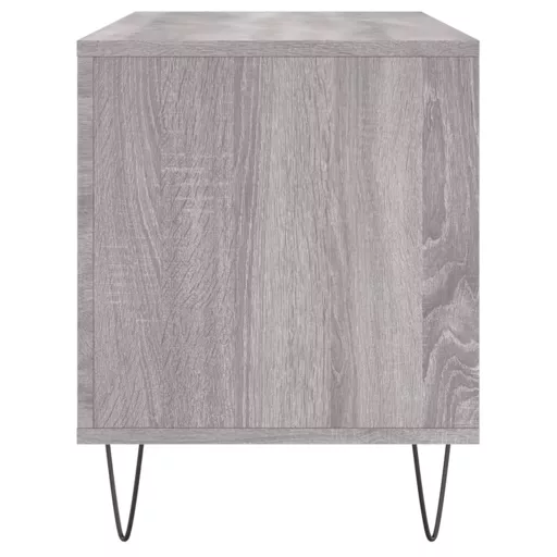 Szürke sonoma színű szerelt fa hanglemezszekrény 100x38x48 cm