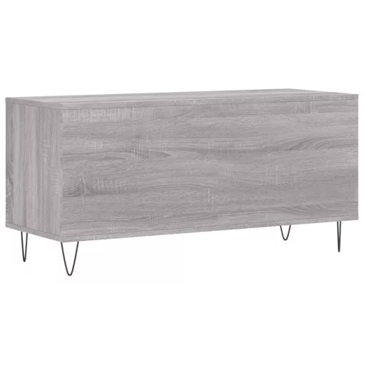Szürke sonoma színű szerelt fa hanglemezszekrény 100x38x48 cm