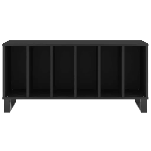 Fekete szerelt fa hanglemezszekrény 100 x 38 x 48 cm