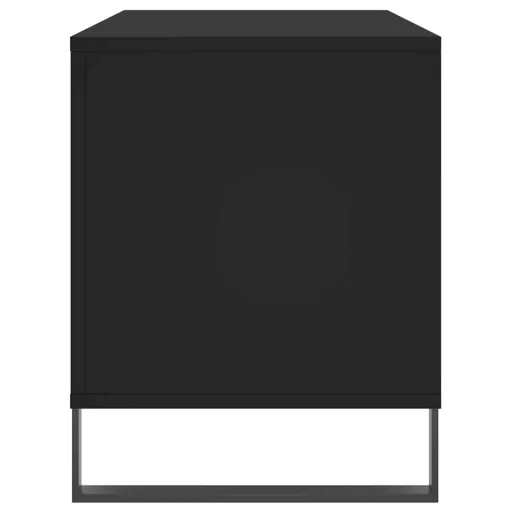 Fekete szerelt fa hanglemezszekrény 100 x 38 x 48 cm