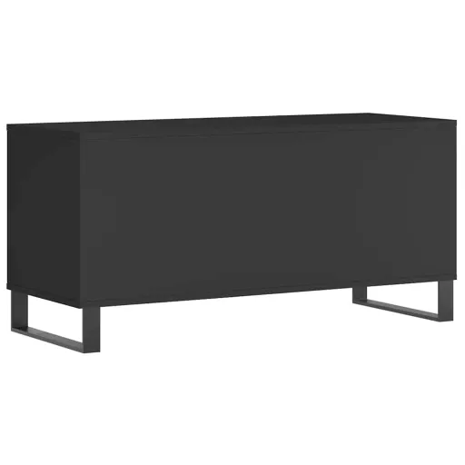 Fekete szerelt fa hanglemezszekrény 100 x 38 x 48 cm