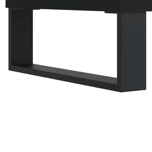 Fekete szerelt fa hanglemezszekrény 100 x 38 x 48 cm