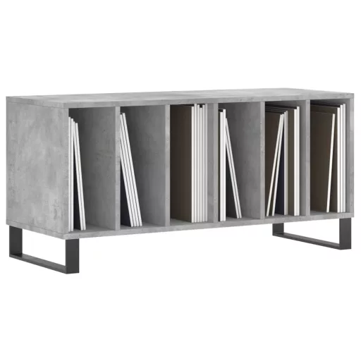 Betonszürke szerelt fa hanglemezszekrény 100 x 38 x 48 cm