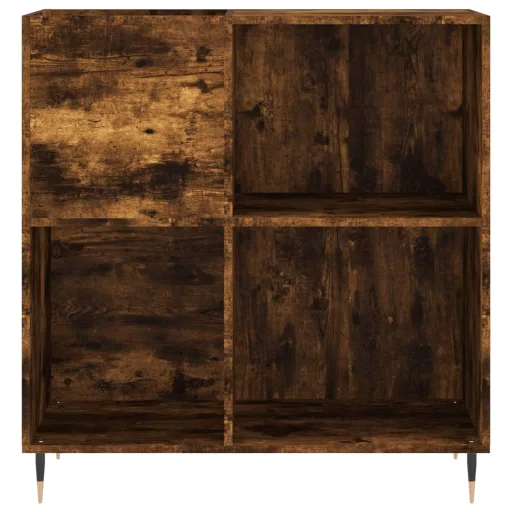 Füstös tölgy színű szerelt fa hanglemezszekrény 84,5x38x89 cm