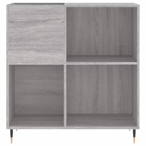 Szürke sonoma színű szerelt fa hanglemezszekrény 84,5x38x89 cm