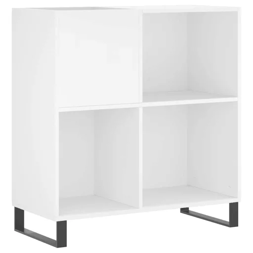 Fehér szerelt fa hanglemezszekrény 84,5 x 38 x 89 cm