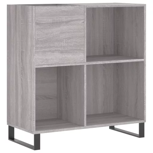 Szürke sonoma színű szerelt fa hanglemezszekrény 84,5x38x89 cm