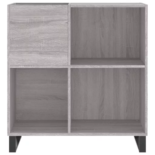 Szürke sonoma színű szerelt fa hanglemezszekrény 84,5x38x89 cm