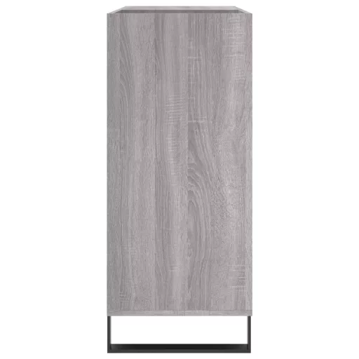 Szürke sonoma színű szerelt fa hanglemezszekrény 84,5x38x89 cm