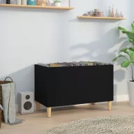 Fekete szerelt fa hanglemezszekrény 74,5x38x48 cm