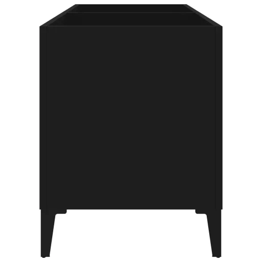 Fekete szerelt fa hanglemezszekrény 74,5x38x48 cm