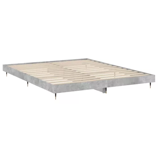 Betonszürke szerelt fa ágykeret 200 x 200 cm