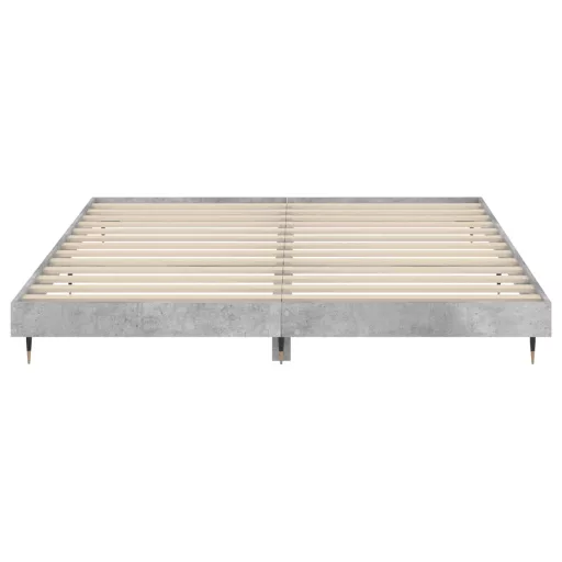 Betonszürke szerelt fa ágykeret 200 x 200 cm