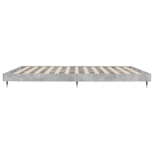 Betonszürke szerelt fa ágykeret 200 x 200 cm