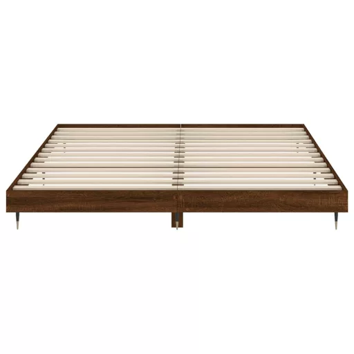 Barna tölgy színű szerelt fa ágykeret matrac nélkül 120x200 cm