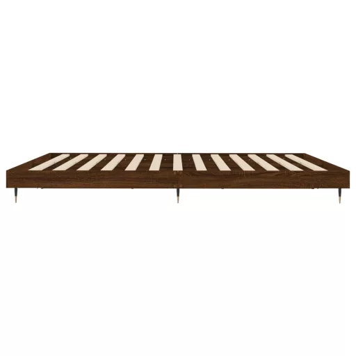 Barna tölgy színű szerelt fa ágykeret matrac nélkül 120x200 cm