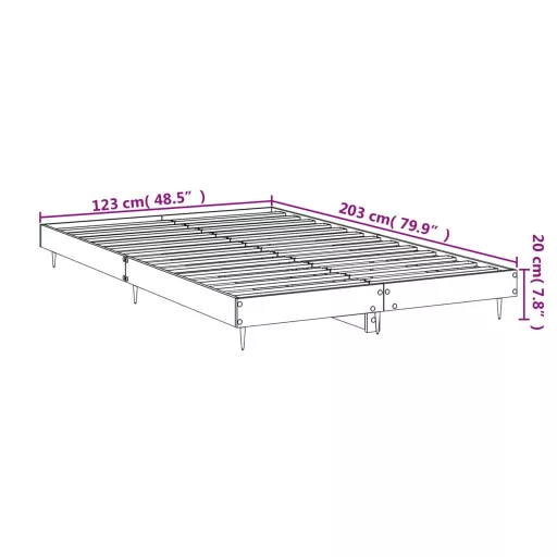 Barna tölgy színű szerelt fa ágykeret matrac nélkül 120x200 cm