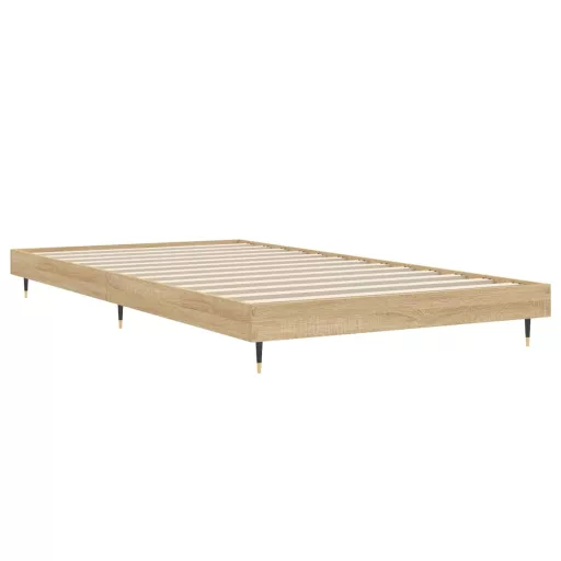 Sonoma tölgy színű szerelt fa ágykeret matrac nélkül 100x200 cm