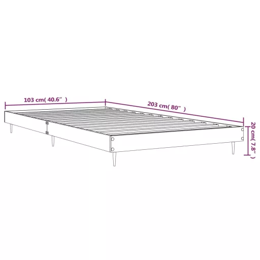 Sonoma tölgy színű szerelt fa ágykeret matrac nélkül 100x200 cm