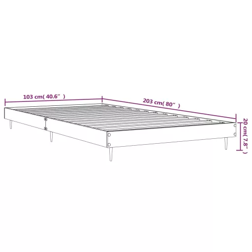 Betonszürke szerelt fa ágykeret 100 x 200 cm