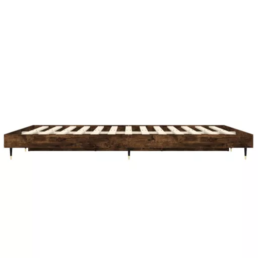 Füstös tölgy színű szerelt fa ágykeret matrac nélkül 120x190 cm