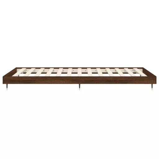 Barna tölgy színű szerelt fa ágykeret matrac nélkül 90x190 cm