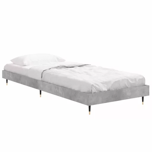 Betonszürke szerelt fa ágykeret 75 x 190 cm