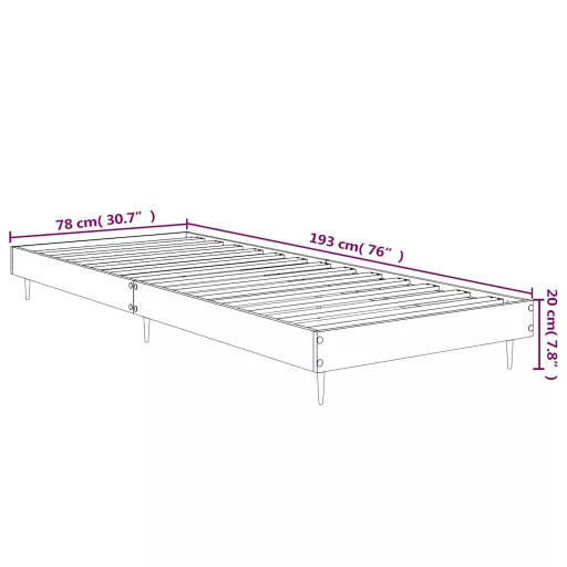 Betonszürke szerelt fa ágykeret 75 x 190 cm