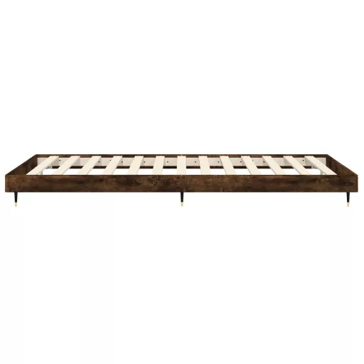 Füstös tölgy színű szerelt fa ágykeret matrac nélkül 75x190 cm