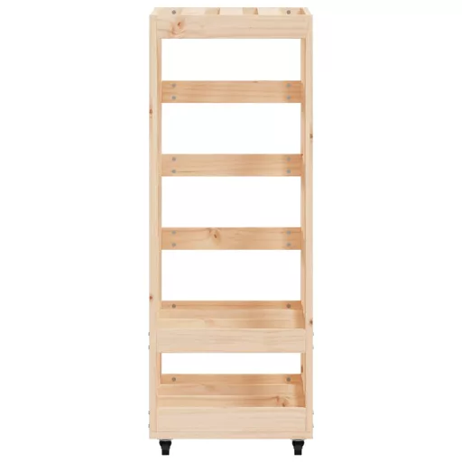 Fehér tömör fenyőfa rönktároló kerekekkel 40x49x110 cm