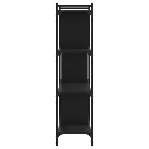 4 szintes fekete szerelt fa könyvespolc 76 x 32 x 123 cm