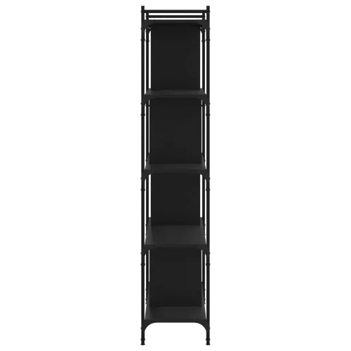 5 szintes fekete szerelt fa könyvespolc 76 x 32 x 158 cm