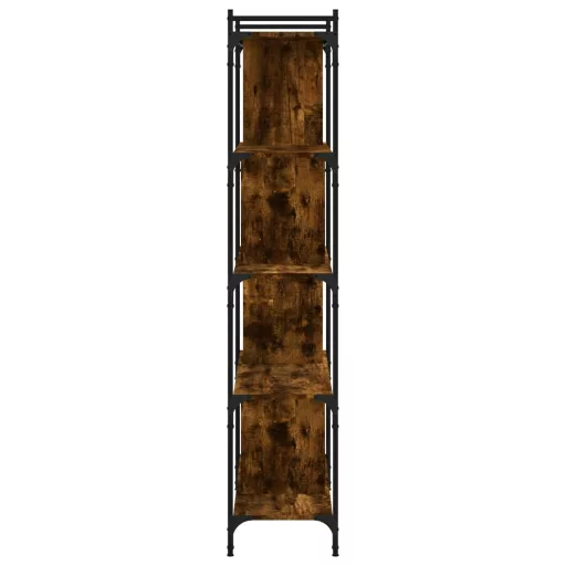5 szintes füstös tölgy színű fa könyvespolc 76 x 32 x 158 cm
