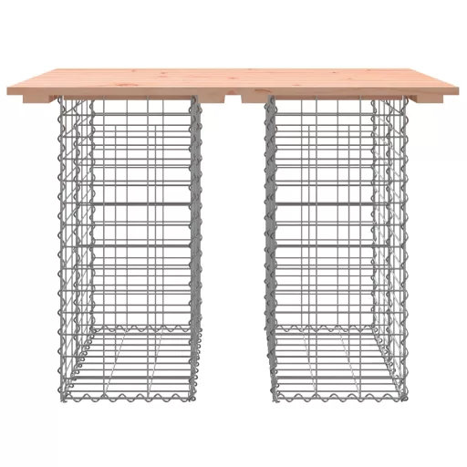 Tömörfa kerti asztal gabion mintával 100 x 70 x 72 cm Douglas