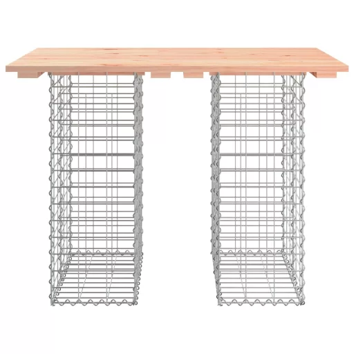 Tömörfa kerti asztal gabion mintával 100 x 70 x 72 cm Douglas