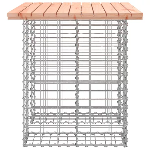 Tömörfa kerti asztal gabion mintával 100 x 70 x 72 cm Douglas