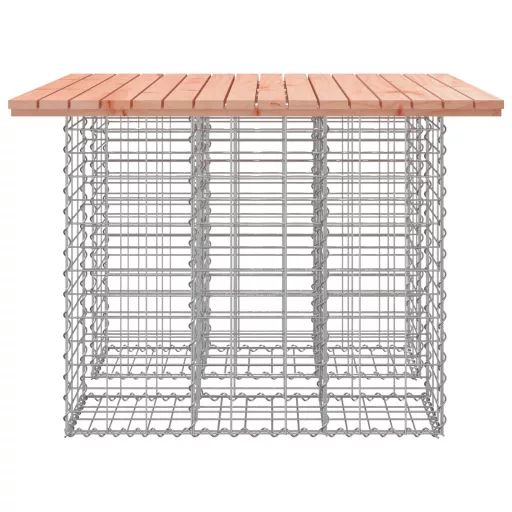 Tömörfa kerti asztal gabion mintával 100 x 102 x 72 cm Douglas