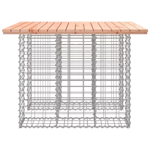 Tömörfa kerti asztal gabion mintával 100 x 102 x 72 cm Douglas