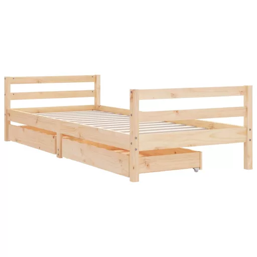 Tömör fenyőfa gyerekágy keret fiókkal 90x190 cm